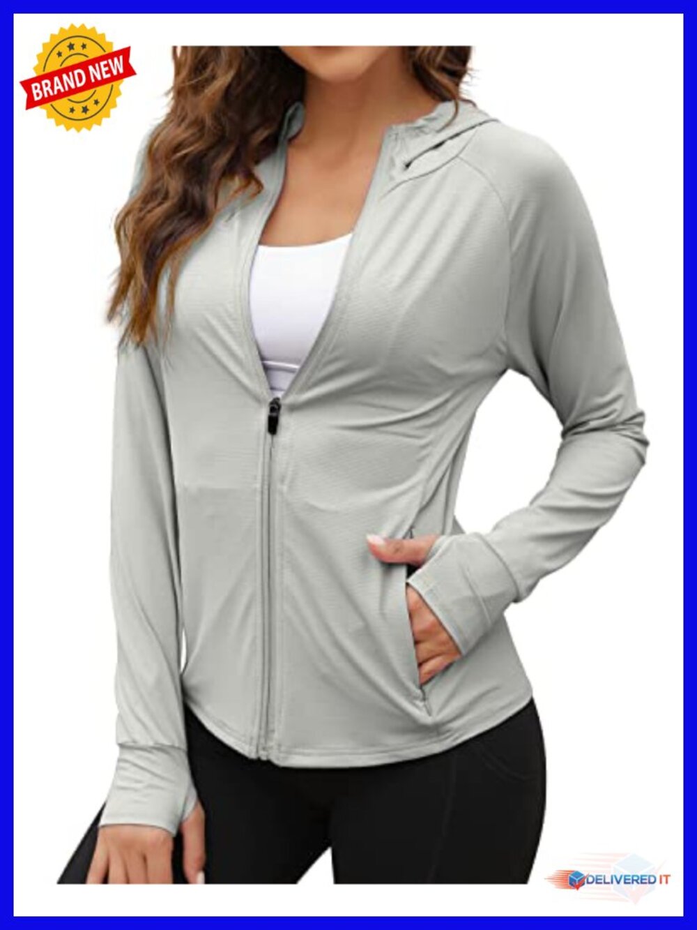 UPF 50+ Sun Protection Jacket Hoodie Lightweight Athletic Shirt